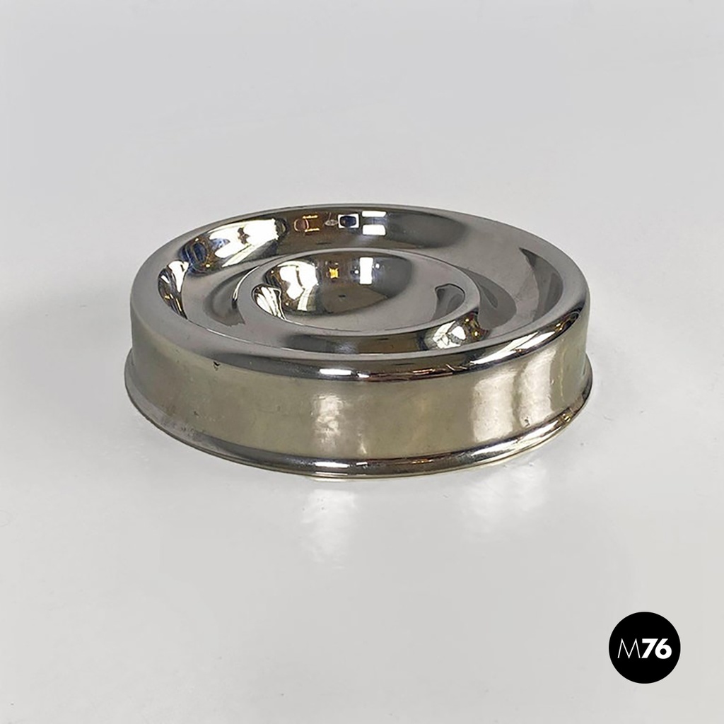 Italian modern chromed steel Guadalupa ashtray by Enzo Mari for Danese, 1972