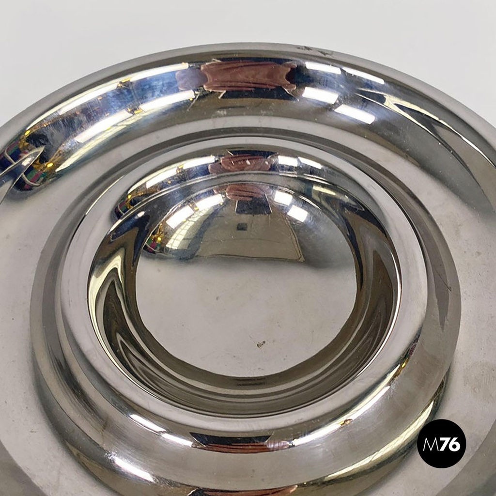 Italian modern chromed steel Guadalupa ashtray by Enzo Mari for Danese, 1972