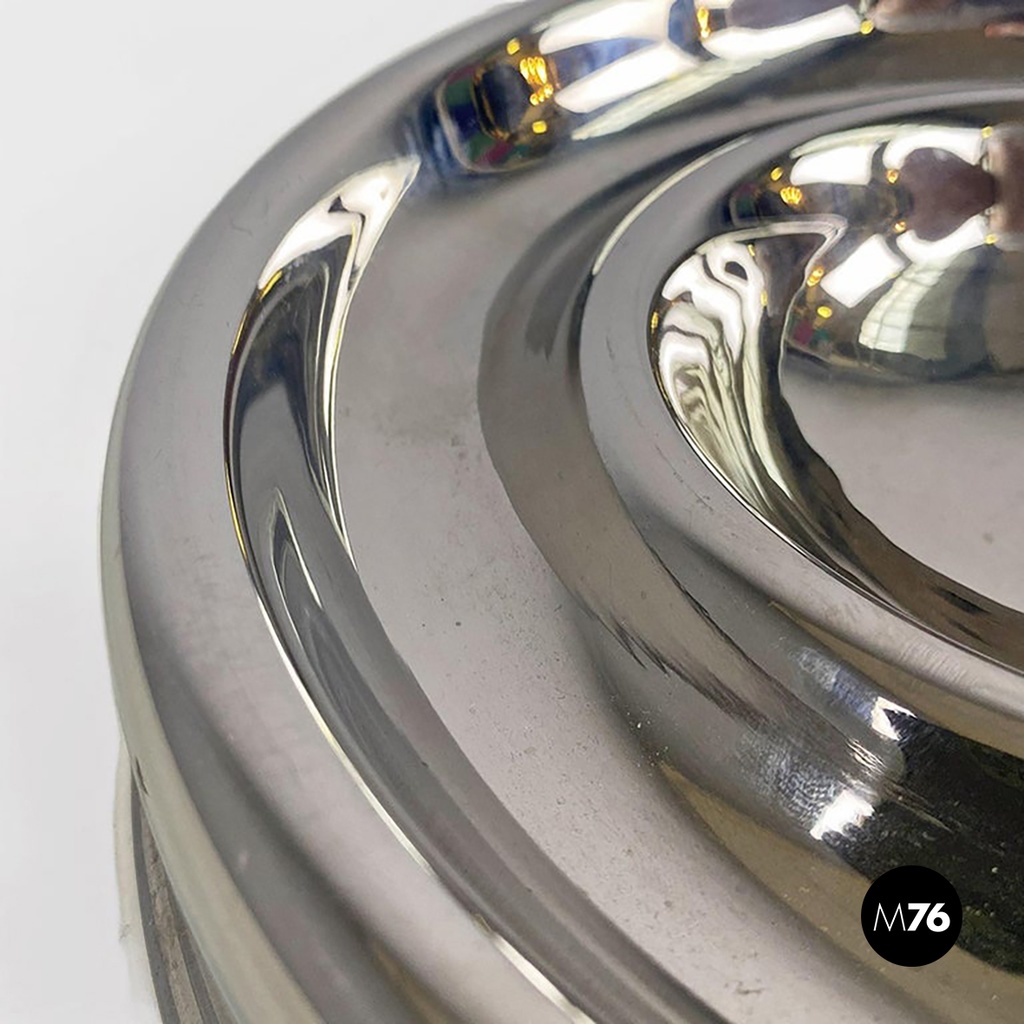 Italian modern chromed steel Guadalupa ashtray by Enzo Mari for Danese, 1972