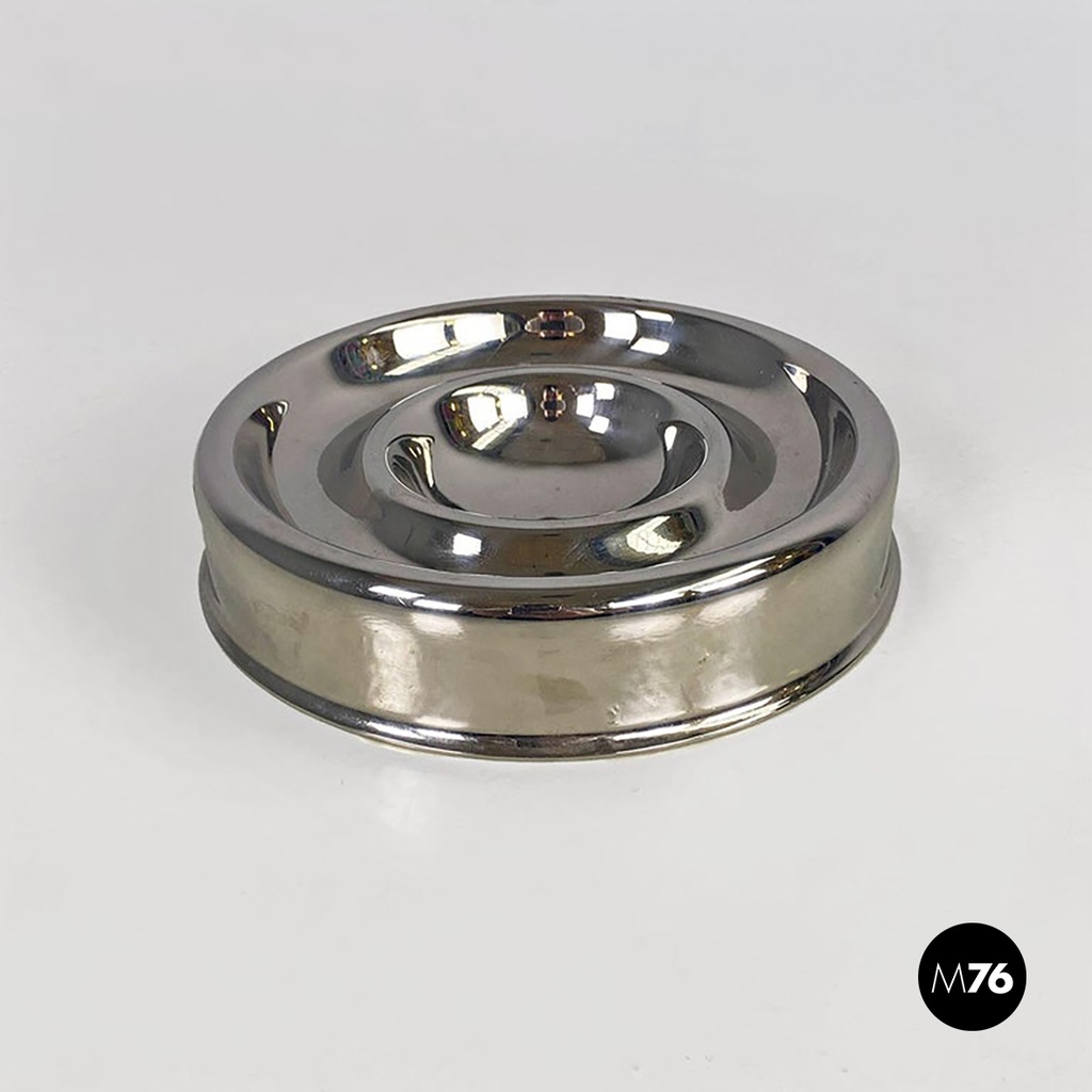 Italian modern chromed steel Guadalupa ashtray by Enzo Mari for Danese, 1972