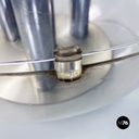 Italian Modern Aluminum and Trasparent Plastic Sphere Table or Floor Lamp, 1970s