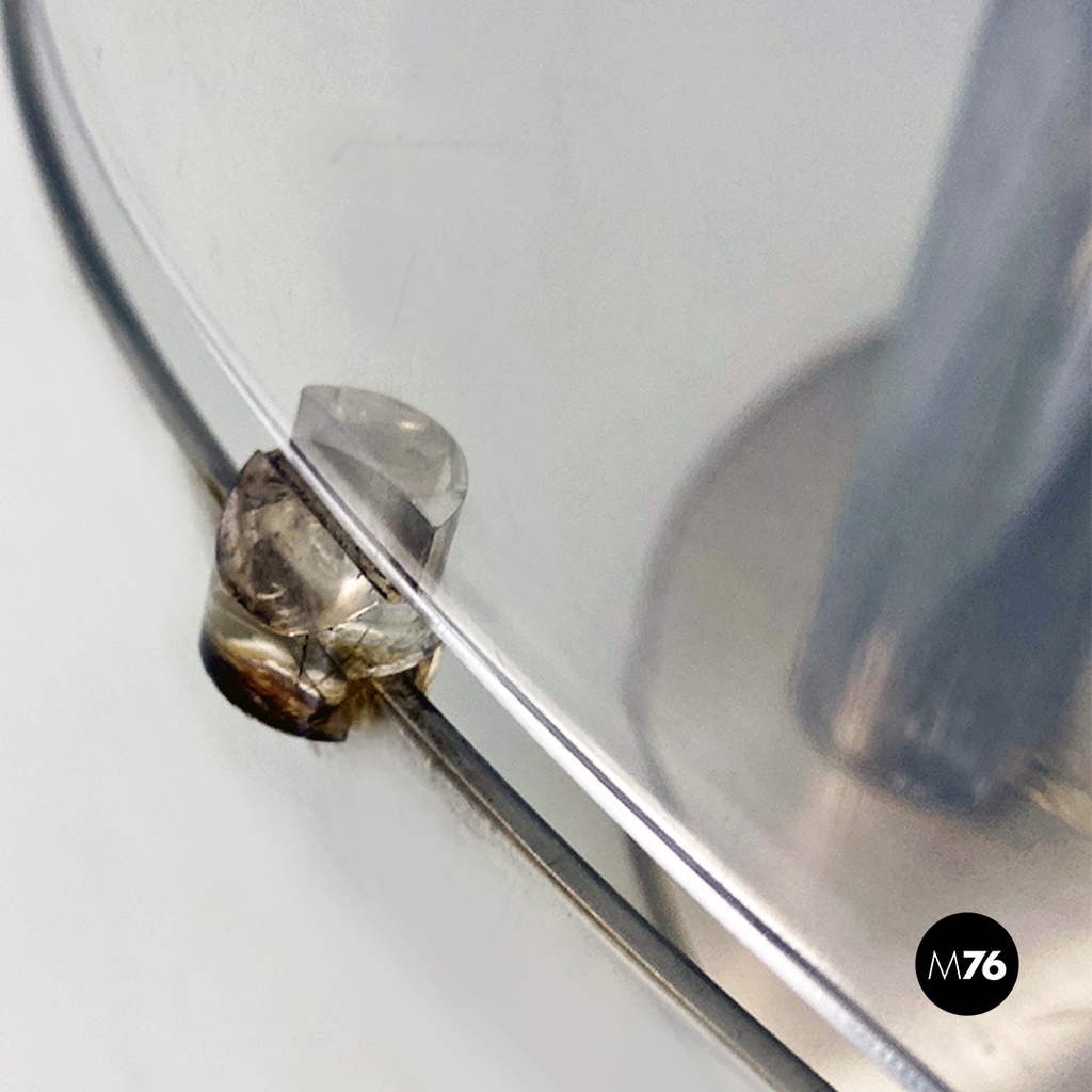 Italian Modern Aluminum and Trasparent Plastic Sphere Table or Floor Lamp, 1970s