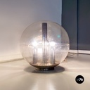 Italian Modern Aluminum and Trasparent Plastic Sphere Table or Floor Lamp, 1970s