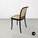 Italian antique Vienna straw and black painted wooden chairs, 1900s