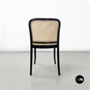 Italian antique Vienna straw and black painted wooden chairs, 1900s