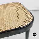 Italian antique Vienna straw and black painted wooden chairs, 1900s