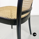 Italian antique Vienna straw and black painted wooden chairs, 1900s