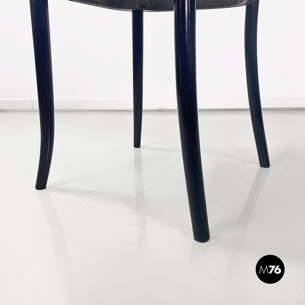 Italian antique Vienna straw and black painted wooden chairs, 1900s