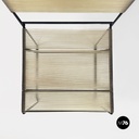 Italian modern black metal and transparent plastic Spaghetti style chair, 1980s