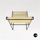 Italian modern black metal and transparent plastic Spaghetti style chair, 1980s