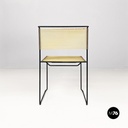 Italian modern black metal and transparent plastic Spaghetti style chair, 1980s