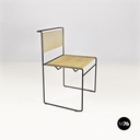 Italian modern black metal and transparent plastic Spaghetti style chair, 1980s