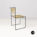 Italian modern black metal and transparent plastic Spaghetti style chair, 1980s