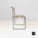 Italian modern black metal and transparent plastic Spaghetti style chair, 1980s