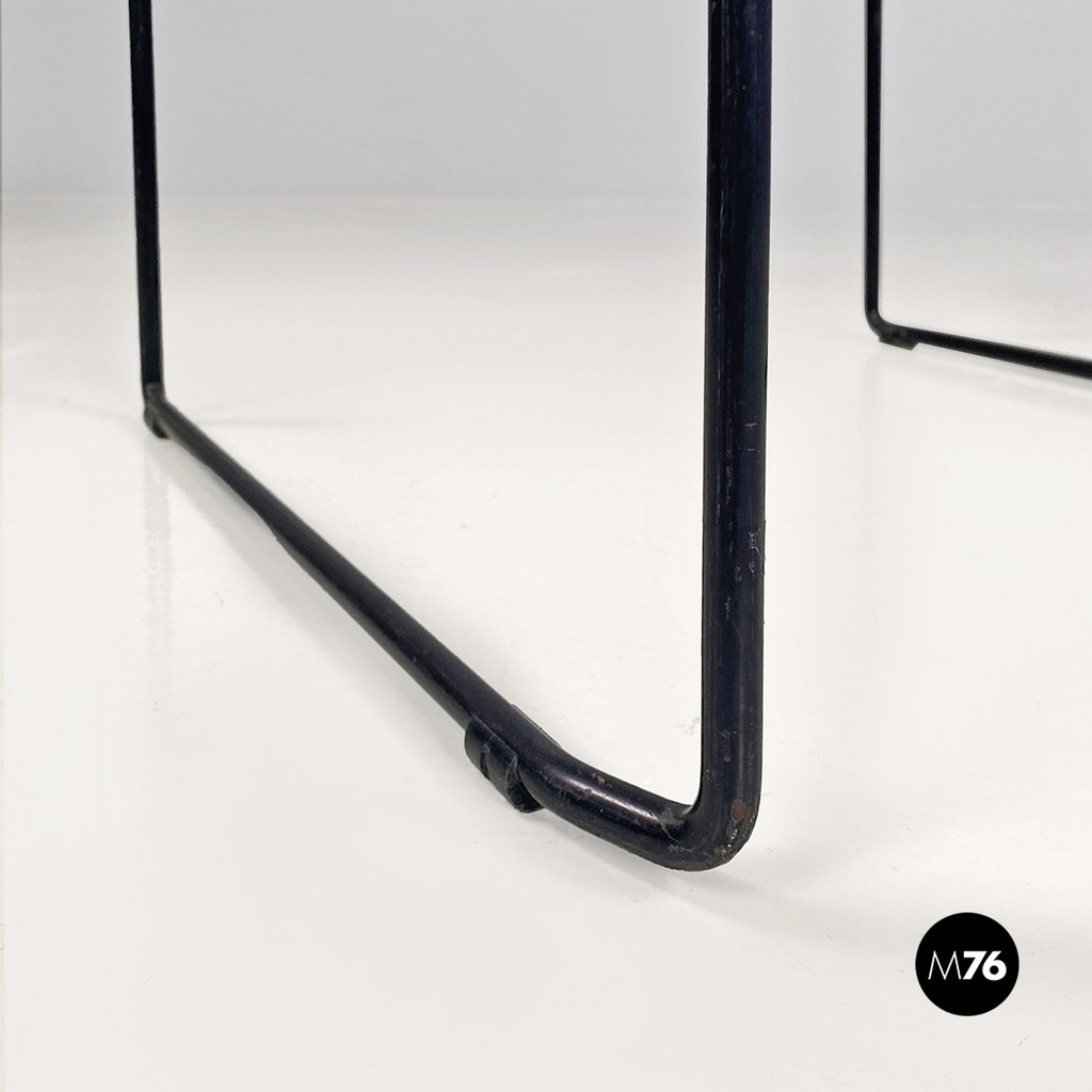 Italian modern black metal and transparent plastic Spaghetti style chair, 1980s