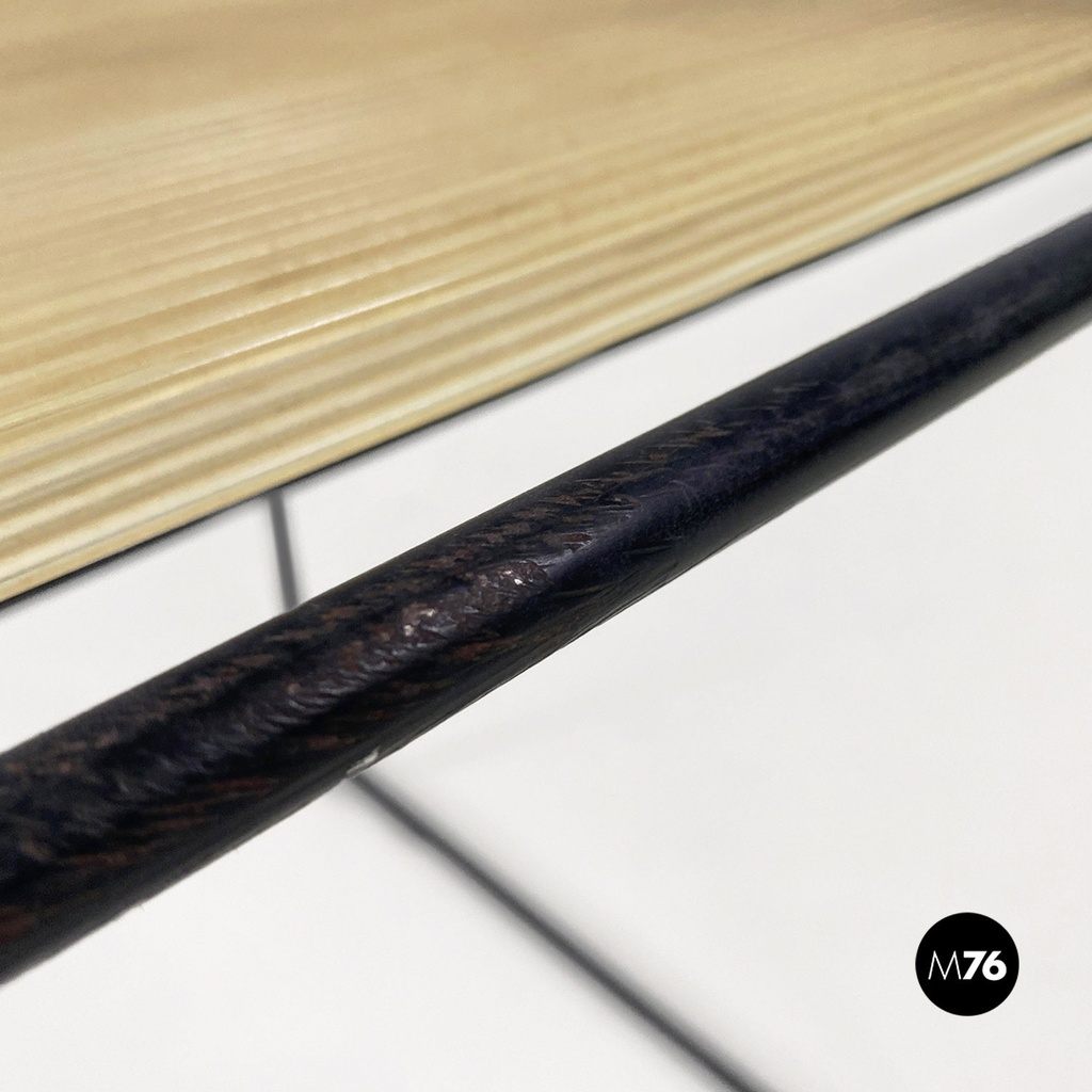 Italian modern black metal and transparent plastic Spaghetti style chair, 1980s