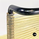 Italian modern black metal and transparent plastic Spaghetti style chair, 1980s