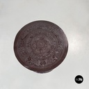 Asian Modern Ethnic Table and Stools in Brown Metal with Drawing, 1990s