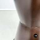 Asian Modern Ethnic Table and Stools in Brown Metal with Drawing, 1990s