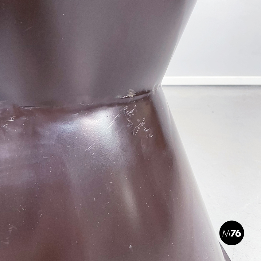 Asian Modern Ethnic Table and Stools in Brown Metal with Drawing, 1990s