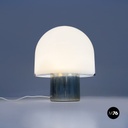 Italian Mid-Century Modern Table Lamp with Glossy Opal Glass by Mazzega, 1970s