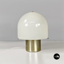 Italian Mid-Century Modern Table Lamp with Glossy Opal Glass by Mazzega, 1970s