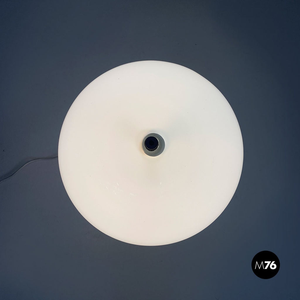 Italian Mid-Century Modern Table Lamp with Glossy Opal Glass by Mazzega, 1970s