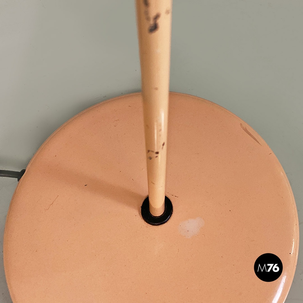 Lampada da terra in metallo rosa, 1980 ca.