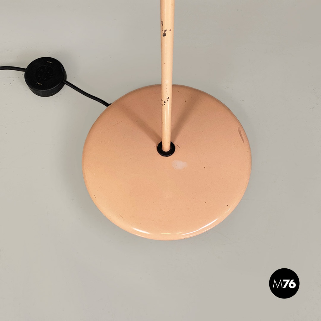 Lampada da terra in metallo rosa, 1980 ca.
