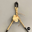 Italian mid-century modern squared wooden wall mirror with rope, 1960s