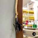 Italian mid-century modern squared wooden wall mirror with rope, 1960s