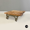 Italian Vintage Cast Iron and Wood Italian State Railways Storage Trolley, 1930s