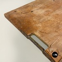 Italian Vintage Cast Iron and Wood Italian State Railways Storage Trolley, 1930s