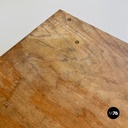 Italian Vintage Cast Iron and Wood Italian State Railways Storage Trolley, 1930s