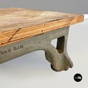 Italian Vintage Cast Iron and Wood Italian State Railways Storage Trolley, 1930s