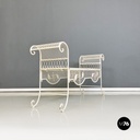 Italian Mid-Century Modern Classic White Iron Outdoor Bench, 1960s