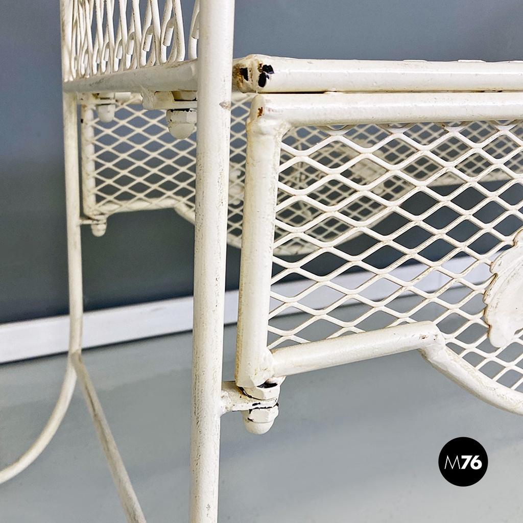 Italian Mid-Century Modern Classic White Iron Outdoor Bench, 1960s