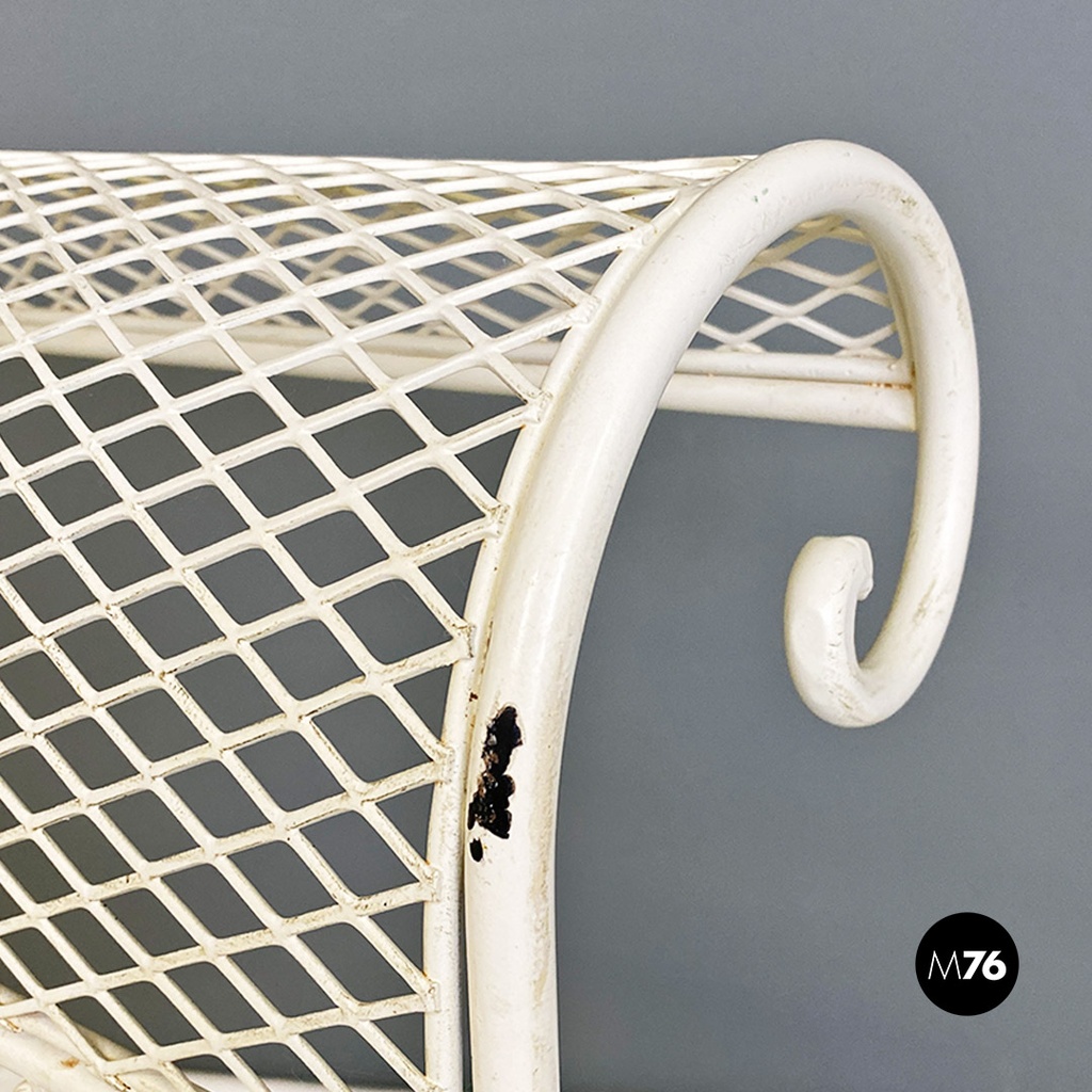 Italian Mid-Century Modern Classic White Iron Outdoor Bench, 1960s