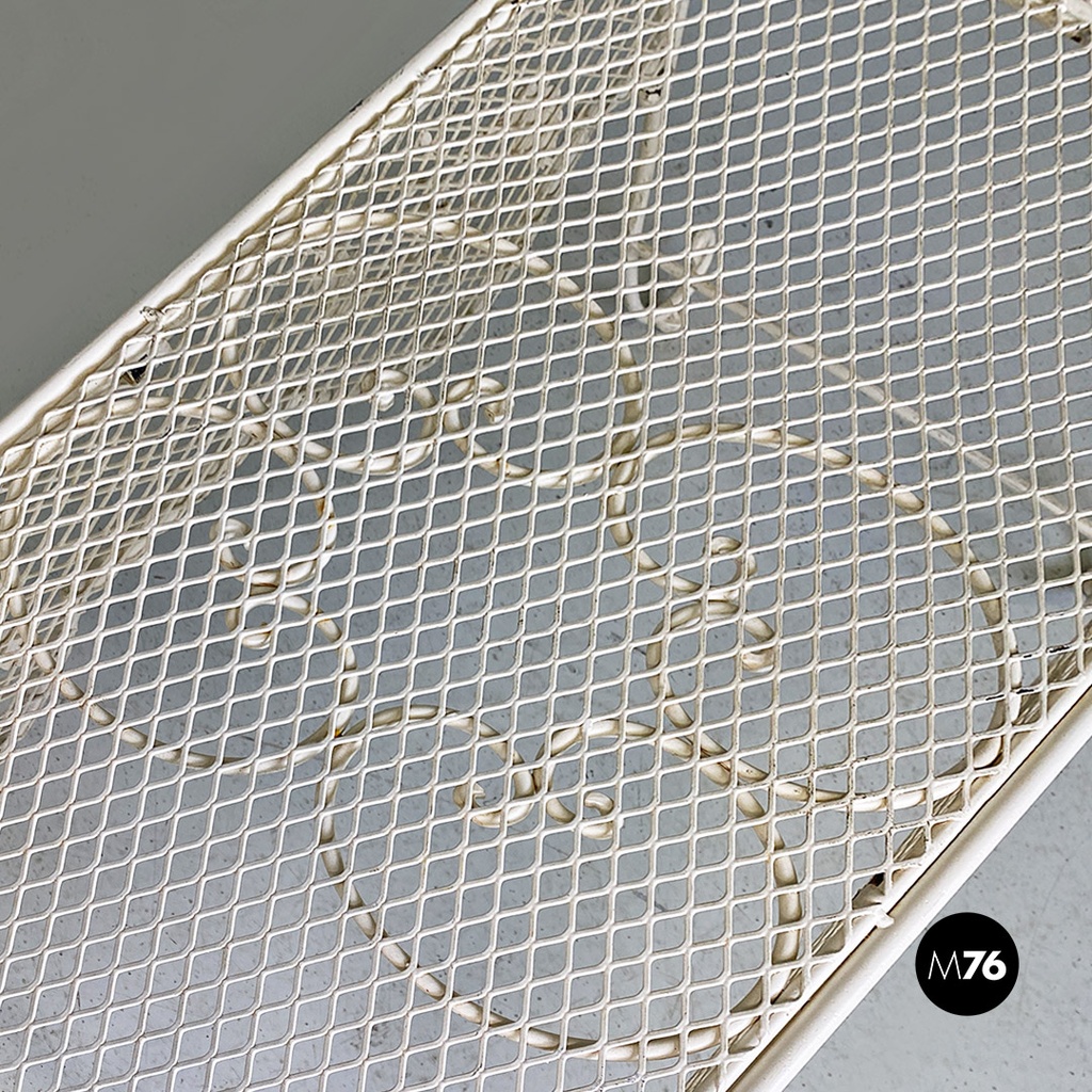 Italian Mid-Century Modern Classic White Iron Outdoor Bench, 1960s