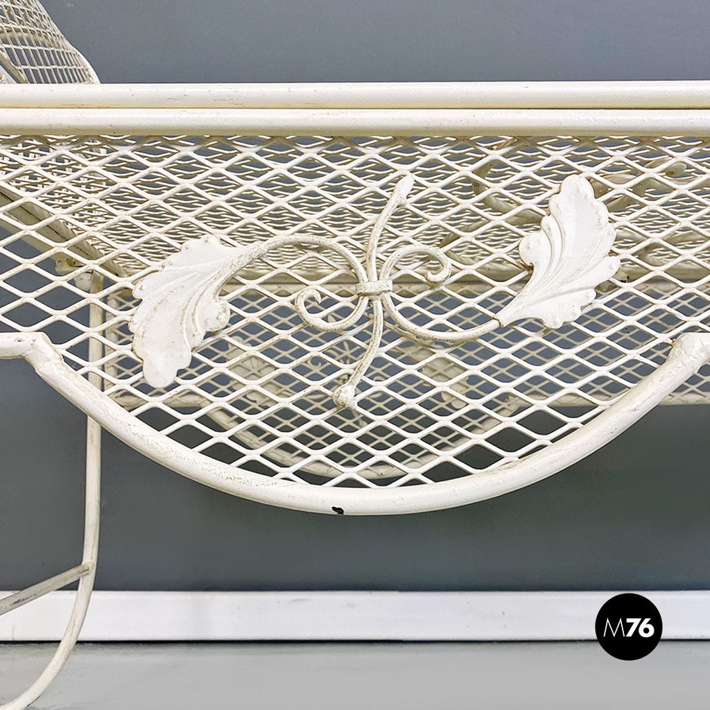 Italian Mid-Century Modern Classic White Iron Outdoor Bench, 1960s