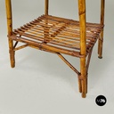 Italian mid-century modern oval outdoor rattan coffee table, 1960s