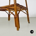 Italian mid-century modern oval outdoor rattan coffee table, 1960s