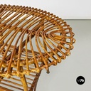 Italian mid-century modern oval outdoor rattan coffee table, 1960s