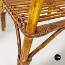 Italian mid-century modern oval outdoor rattan coffee table, 1960s