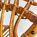 Italian mid-century modern oval outdoor rattan coffee table, 1960s