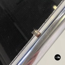 Italian modern tubolar steel and smoked glass dining table or desk, 1970s