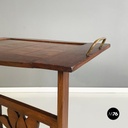 Italian antique Coffe or side table in wood and brass, 1900s