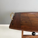 Italian antique Coffe or side table in wood and brass, 1900s