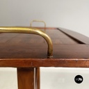 Italian antique Coffe or side table in wood and brass, 1900s