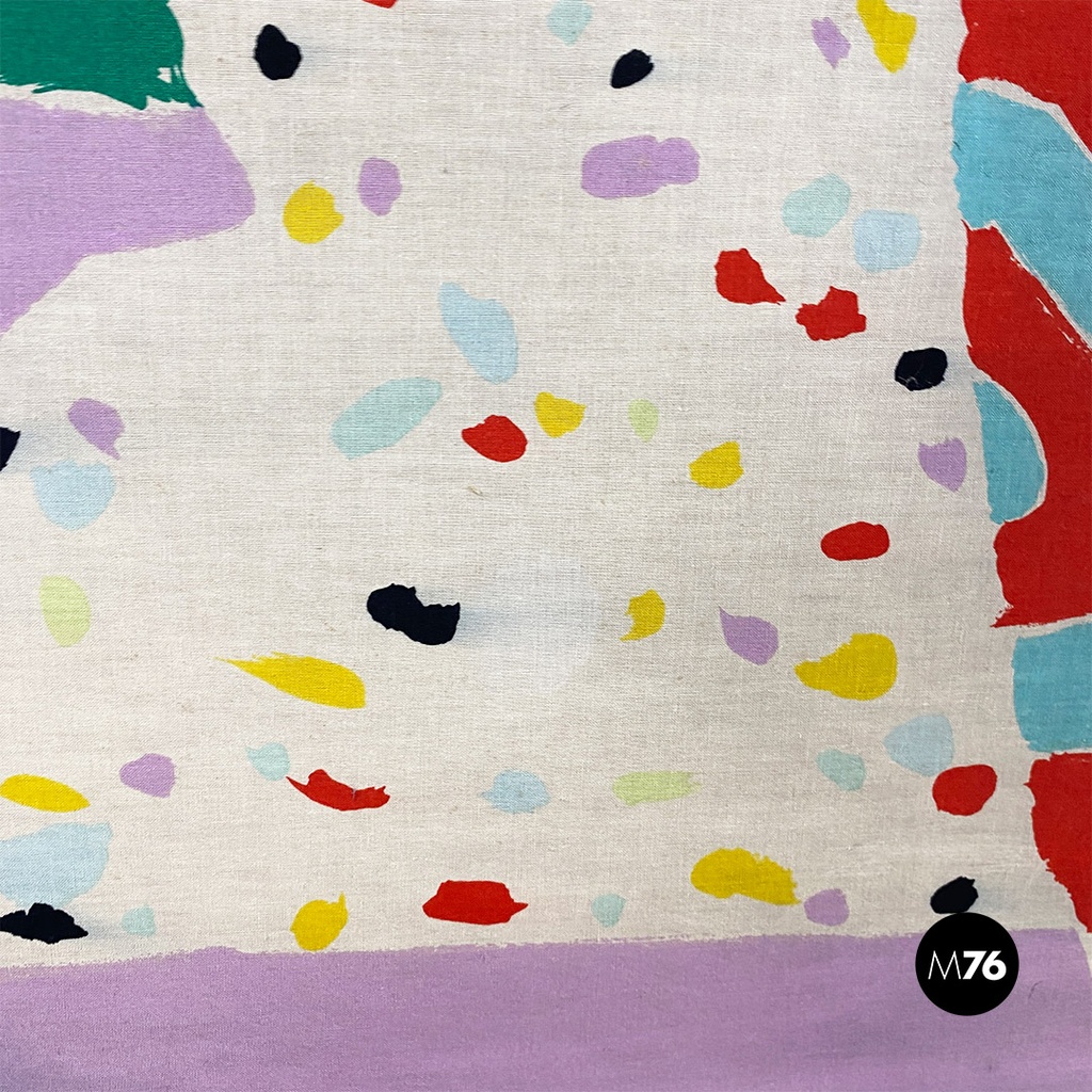 Italian modern large and very colorful abstract painting, 1980s